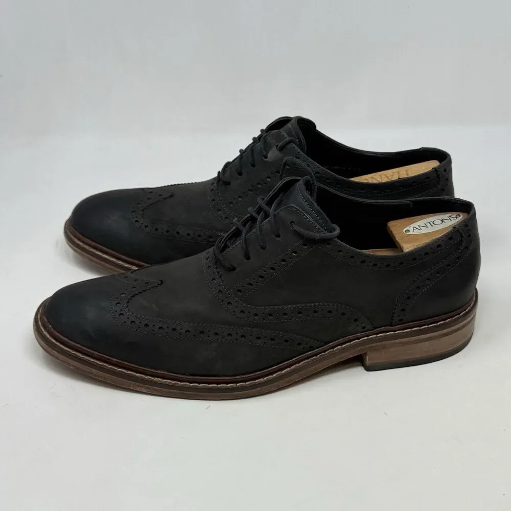 Cole Haan Colton Oxford Shoes Mens 11 Black Leather Wingtip Classic Dress Office